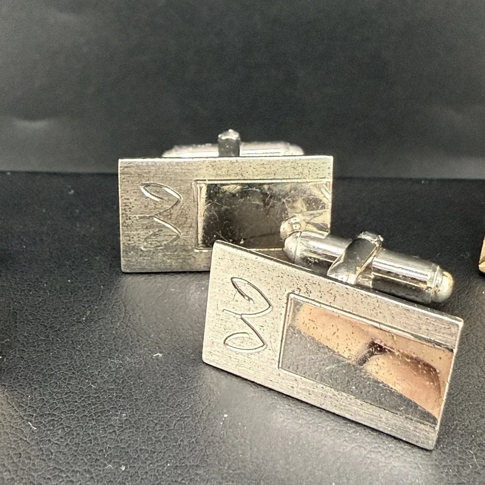 Vintage‎ Cuff Links Lot Of 3 Gold Tone
